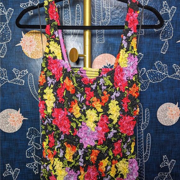 NWT Anthropologie Yukiko Noritake Square-Neck Pebble Smocked Dress Women's S/M - Picture 5 of 10